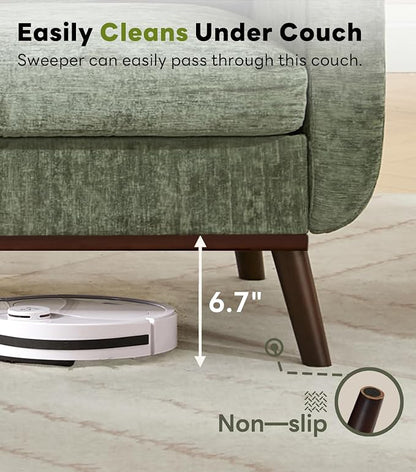 Kingfun 77.2" W Loveseat Sofa, Mid Century Modern Decor Love Seat Couches - Image 5