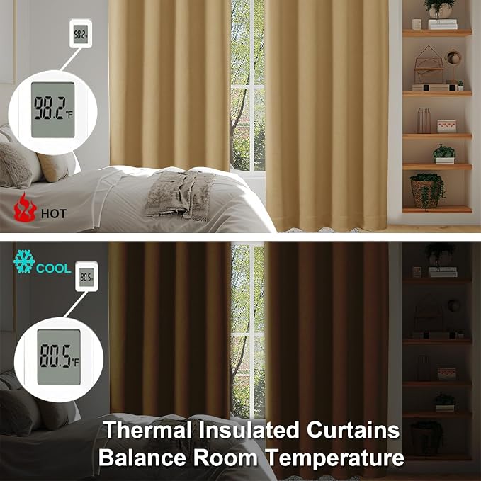 Simplebrand Ava Gold Short Blackout Curtains - Image 6