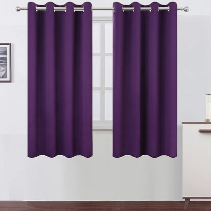 Blackout Curtains 52 x 63 inch/Purple Curtains Set of 2 Panels/Thermal by Lemomo