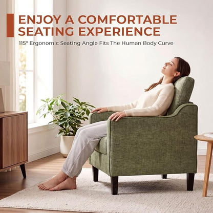 TLSUNNY Mid-Century Accent Chair, Modern Upholstered Chenille Armchair & Padded - Image 8