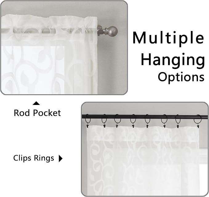 Furman Sheer Ivory Curtains 84 inches Long - Image 4
