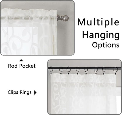 Furman Sheer Ivory Curtains 84 inches Long - Image 4