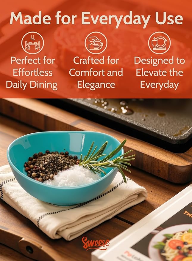 Sweese 4 oz Very Small Porcelain Bowls - Set of 6 Sauce, Salsa, Dipping, Ceramic Bowls for Condiments & Charcuterie - Rainbow Colored