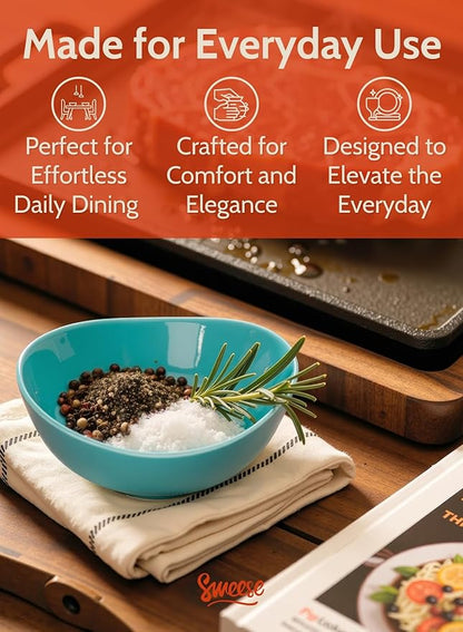 Sweese 4 oz Very Small Porcelain Bowls - Set of 6 Sauce, Salsa, Dipping, Ceramic Bowls for Condiments & Charcuterie - Rainbow Colored