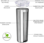 VEGOND Stainless Steel Tumblers Bulk 12 Pack, 20 oz Vacuum Insulated Skinny Tumblers with Lids and Straws, Double Wall Slim Tumbler, Travel Water Cup