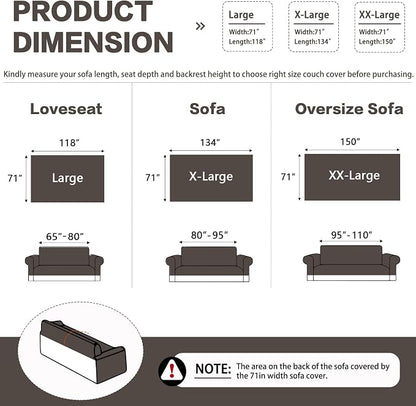 DREAMINGO Chenille Sofa Cover Washable Pet Couch Protector Cover Textured Couch - Image 2
