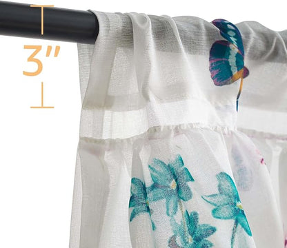 jinchan Floral Ruffled Valance Curtain - Image 8