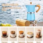12 Cup Aluminum Espresso Stovetop Moka Pot Express Coffee Maker Percolator Italian Classic Mocha Coffee Machine for Italian and Cuban Cafe Brewing for Home & Camping 600ml 20oz