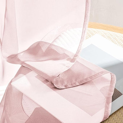 MIULEE Blush Pink Sheer Curtains 90 Inches Long 4 Panels 42 x 90 Inches | Light - Image 7