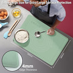 24"X16" Silicone Baking Mat Extra Large Non-stick Pastry Mat with High Edge, Dough Rolling Board for Pastry, Macarons, Pies, Bread, Cookies, Pizza, Fondant, Pasta, Food Grade Silicone Baking Supplies