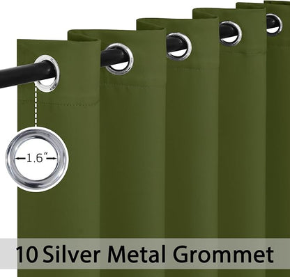 Yakamok Room Darkening Curtains 62x84 inch Length Olive Green-Living Room | 2 - Image 2