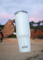 Beast 42 oz Tumbler Stainless Steel Vacuum Insulated Coffee Ice Cup Double Wall Travel Flask (Arctic White)