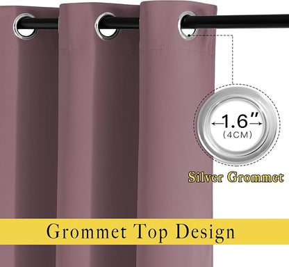 NICETOWN Dry Rose Blackout Short Curtains - Image 2