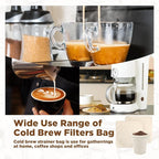 Tioncy 2 Pcs 20 x 20 Inch Large Reusable Cold Brew Coffee Bag Reusable Organic Cotton Cold Brew Filter Bags Washable Coffee Filter Pouch with Easy Open Drawstring Pitchers 5 Gallon Systems up to 5 LBS