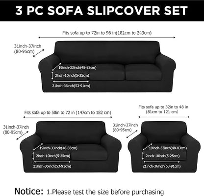 HunnmingRe Sofa Covers for 3 Cushion Couch Stretch Sofa and Loveseat Covers Set - Image 2
