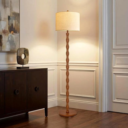 QIYIZM Wood Floor Lamp for Living Room, Vintage Standing Lamp - Image 7