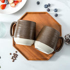 Hasense 20 oz Coffee Mugs, Large Tea Cups with Comfortable Handle Set of 2, Perfect for Coffee, Latte, Hot Cocoa, Dishwasher and Microwave Safe, Brown