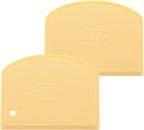 Unicook Dough Scraper, Flexible Bowl Scraper, Pastry Cutter with Measuring Scale, Nonslip Pizza Chopper, Multipurpose Baking Tool for Pizza/Dough/Cake, Easy to Clean, 2 Pack