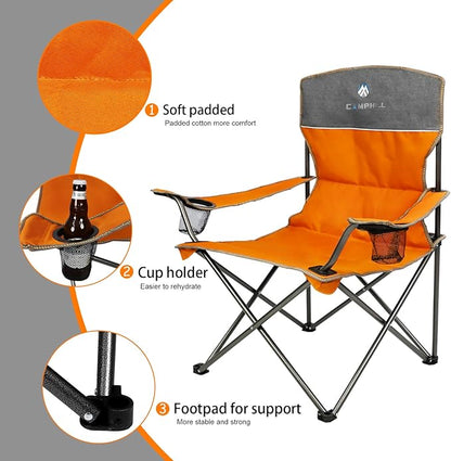 Camping Chair Set of 3, Outdoor Folding Camping Chairs - Image 5