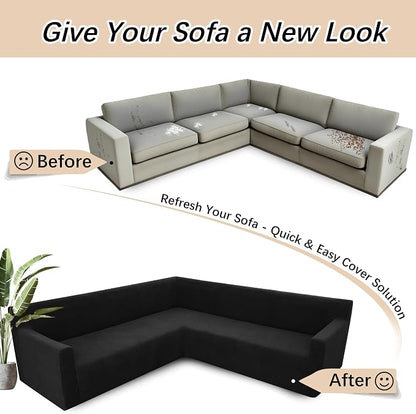 Arfntevss Stretch Sectional Couch Covers L Shaped Corner Sectional Sofa Cover - Image 6