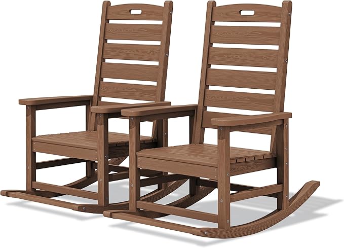 SERWALL Outdoor Rocking Chair Set of 2, Oversized Rocking Chair by SERWALL