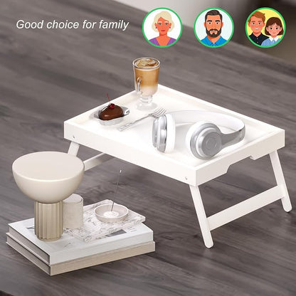 Fibogollo 4 Pack Bamboo Bed Tray Table - Image 5