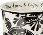 Karma Gifts 16 oz Black and White Boho Mug Sea Turtle - Cute Coffee and Tea Mug - Ceramic Coffee Mugs for Women and Men, 1 Count (Pack of 1)