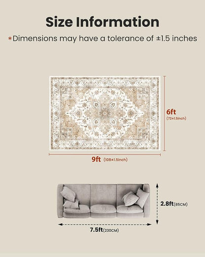 AMADA HOMEFURNISHING 6x9 Area Rugs, Vintage Rugs - Image 2