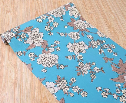 Vintage Floral Self Adhesive Wall Paper Shelf Liner Funitures Dresser Drawer - Image 6