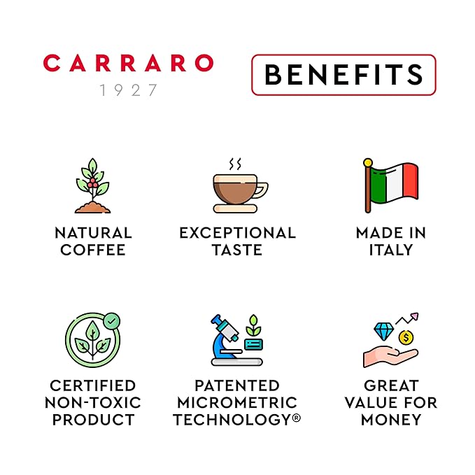 CARRARO 1927 Gran Crema - 100 Aluminum Coffee Pods Compatible with Nespresso Original line - Intensity 9/14, Medium Roast Coffee Capsules Made in Italy