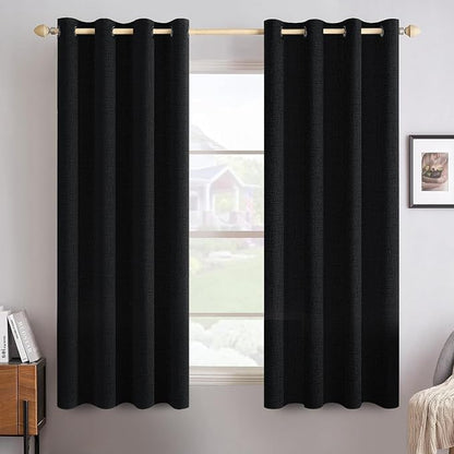 MIULEE 100% Blackout Linen Curtains by MIULEE