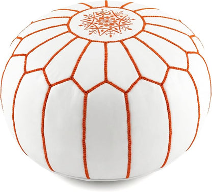 Marrakesh Gallery Genuine Leather Round Pouf Unstuffed by MarrakeshGallery