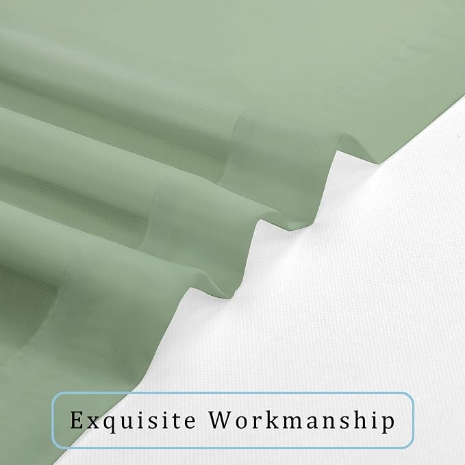 Sheer Curtains 90 Inches Long 2 Panels Set, Sage Green Sheer Curtains Rod - Image 4