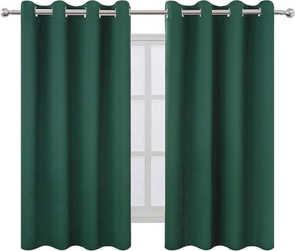 Dark Green Bedroom Blackout Curtains/52 x 54 Inch Long/Set of 2 Curtain - Image 2