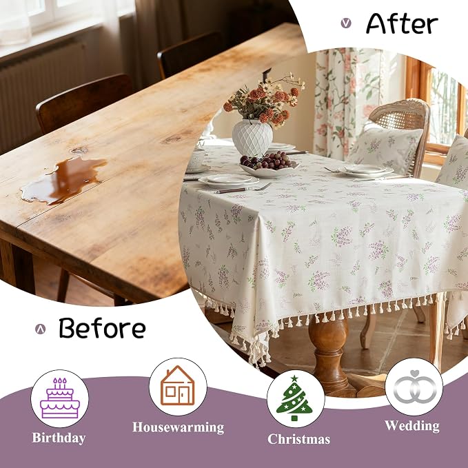 VClife Tablecloth Linen Texture Tablecloth - Image 6