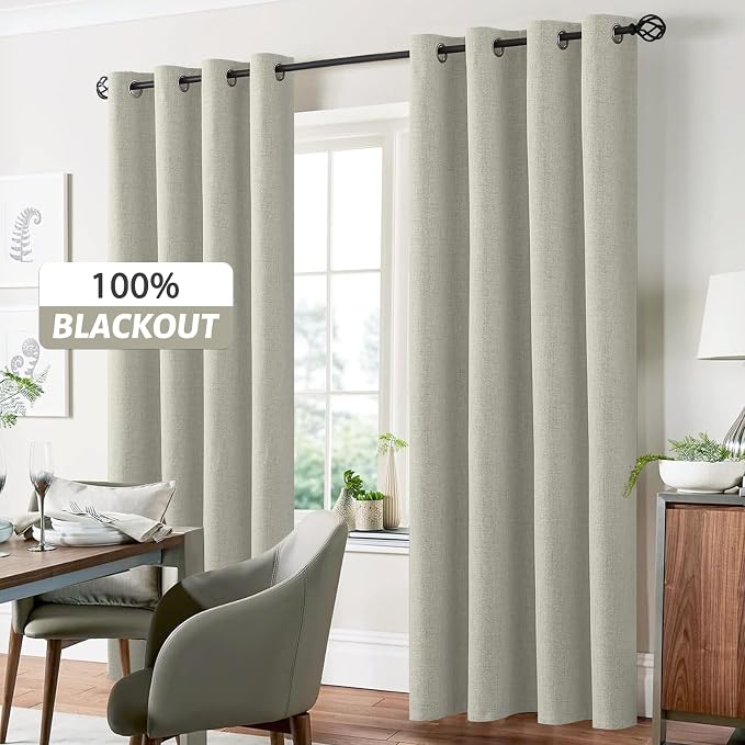 Yakamok Cream Linen Textured Curtains 72 Inches Long - Image 7