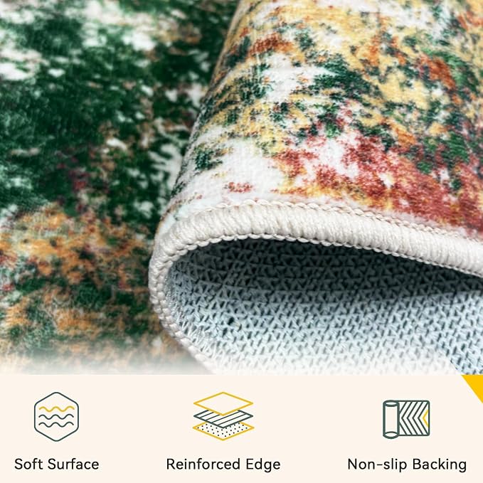 RELEANY Washable 4'x6' Abstract Area Rug - Image 5
