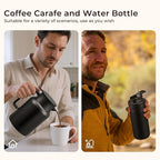 2 Pack 49oz Thermal Coffee Carafe and 15oz Insulated Water Bottle, Stainless Steel Vacuum Thermal Carafes and Water Bottle for Keeping Coffee, Tea, Water - Keep 12 Hours Hot, 24 Hours Cold