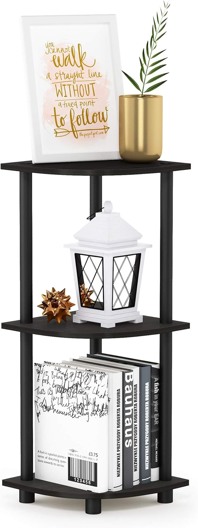 Furinno TURN-N-TUBE Corner Shelf, 3-Tier Corner Bookshelf, Display Storage by Furinno-FitsYourSpaceFitsYourBudget