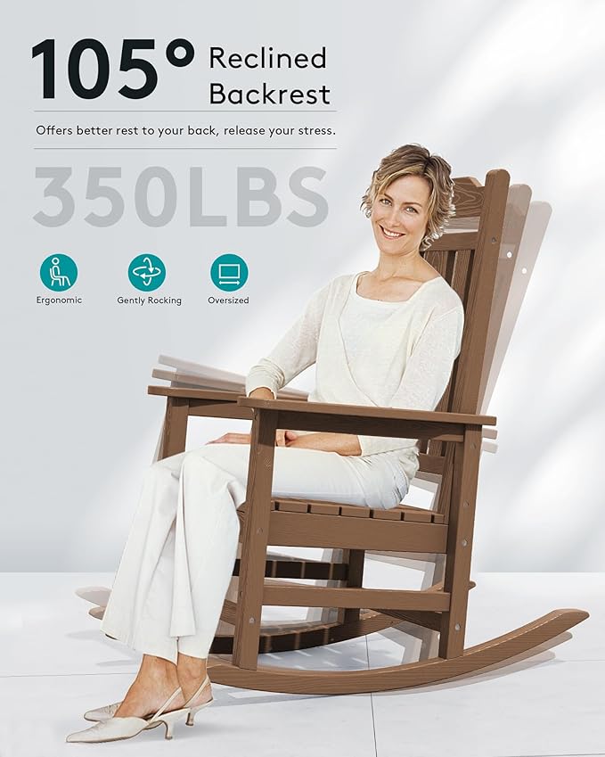 SERWALL HDPE Outdoor Rocking Chair - Image 5