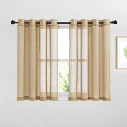 NICETOWN Linen Curtains 45 inch Length by NICETOWN