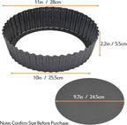 2 Pack Nonstick Tart Pan, Quiche Pan, Carbon Steel Deep-dish Pie Pan with Removable Loose Bottom (11 In)