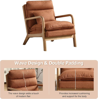 INZOY Mid Century Modern Accent Chair - Image 3