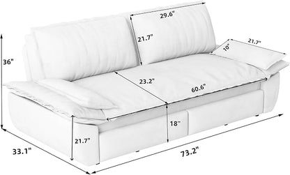 73.2" Sofa Bed Queen, 3-in-1 Pull Out Sofa Bed - Image 3