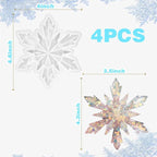 4Pcs Christmas Snowflake Silicone Mold Resin Ornament Molds for Epoxy Resin, DIY Xmas Pendant Home Decoration