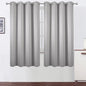 Light Grey Blackout Curtains 52 x 63 Inch Length/Set of 2 Curtain by Lemomo