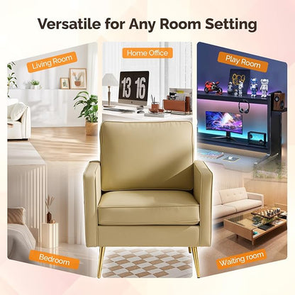 VINGLI Modern PU Leather Accent Chair, Single Sofa Chair - Image 8