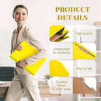 24 Pcs Classification Folders Letter Size, Back to School Supply for Teacher, Student, 1 Divider Pressboard File Folder Bulk with 2 Fasteners, 3.5 Inch Expanding File Organizer (Yellow)