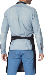 Under NY Sky Chef Apron – Professional Black Denim – Cotton Straps - Smart Pockets - Adjustable for Men and Women – Pro Chef, Cook, Kitchen, Baker, Barista, Bartender, Server Aprons