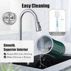 Milk Frother, Upgraded 4-in-1 Milk Frother and Steamer, Hot and Cold Foam Maker and Milk Warmer with Temperature Control & Auto Shut-Off, Frother for Coffee, Latte, Cappuccino, Matcha(Green)
